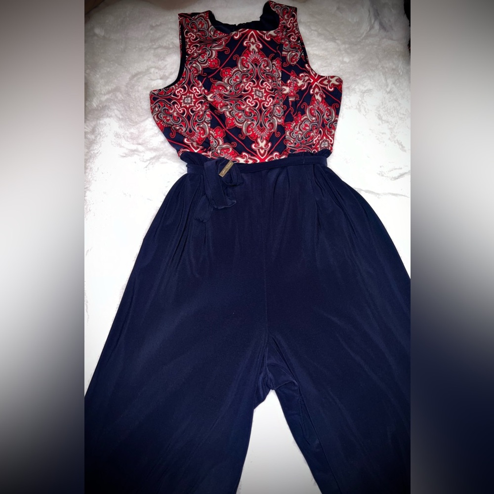 Tommy Hilfiger Women's Bandana Tie Waist Sleeveless Jumpsuit - Picture 10 of 10